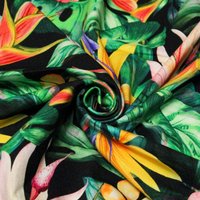 Jersey imprimé coton & élasthanne - Fleurs tropicales