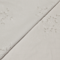 Broderie anglaise 100% coton - Fleuri banc optique à sequin