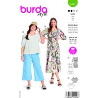Patron Burda 5741 - Robe et blouse à manches raglan et volant