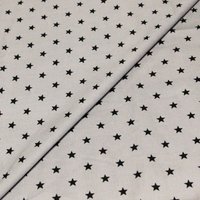 Popeline 100% coton - Etoiles noires sur fond gris