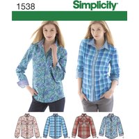 Patron Simplicity 1538.H5 (34-42) - Chemise boutonnée pour femmes