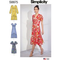 Patron Simplicity 8875.R5 (42-50) - Robe féminine avec encolure en V et volants