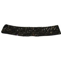 Ceinture à sequin brodée main - Noir (Taille S)
