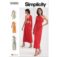 Patron Simplicity 9885.K5 (36-44) - Robe asymétrique à découpes et fronces