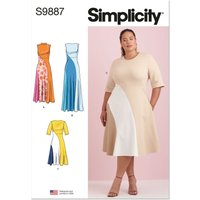 Patron Simplicity 9887.W3 (58-66) - Robe ajustée avec variations de longueur