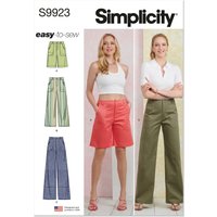 Patron Simplicity 9923.K5 (36-44) - Pantalon et short pour femme avec poches et fermeture éclair