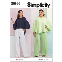 Patron Simplicity 9926.BB (48-56) - Haut ample à manches longues et pantalon large