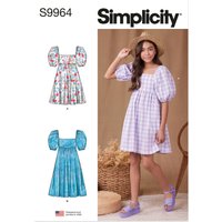 Patron Simplicity 9964.A (7-14) - Robe pour fille avec dos ouvert et variations de longueur