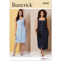 Patron Butterick 7022 AA (38-46) - Robes ajustées sans manches à encolure carrée