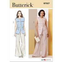 Patron Butterick 7027 K5 (36-44) - Gilet moulant et pantalon évasé