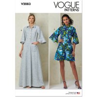 Patron Vogue 2083 Y5 (46-54) - Combinaison, robe et ceinture-écharpe vintage années 1980