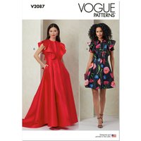 Patron Vogue 2087/H5 (34-42) - Robes à manches volantées pour occasions spéciales