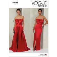 Patron Vogue 2088/B5 (36-44) - Robe bustier fendue et jupe plissée avec ceinture