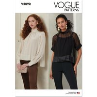 Patron Vogue 2090/Y5 (46-54) - Haut col roulé à plis et manches raglan