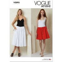 Patron Vogue 2095/A (36-50) - Jupe évasée plissée avec ouverture zippée et cordon