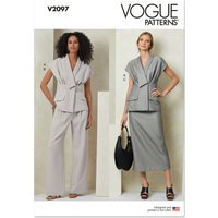Patron Vogue 2097/U5 (44-52) - Ensemble haut col asymétrique, jupe ajustée et pantalon semi-ajusté