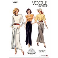 Patron Vogue 2102/H5 (34-42) - Jupe droite vintage à empiècements et fausse bande d’ourlet