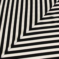 Jersey viscose & élasthanne - Rayé noir & blanc cassé