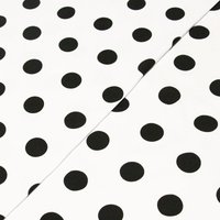 Jersey coton & élasthanne - Pois noir fond blanc
