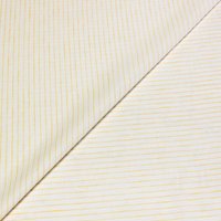 Étoffe lin & coton - Rayures fines jaunes fond blanc