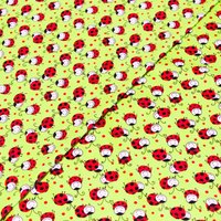 Jersey coton peigné & élasthanne – Coccinelles fond vert