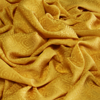 Satin 100% soie jacquard - Carré jaune orangé