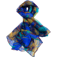 Carré mousseline 100% soie - Bleu paradis