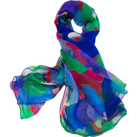 Carré mousseline 100% soie - Bouquet éclatant vert