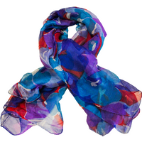 Carré mousseline 100% soie - Bouquet éclatant rouge