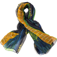 Carré mousseline 100% soie - Jardin de nuit