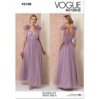 Patron Vogue 2108/B5 (36-44) - Robe longue de soirée bustier avec superposition tulle