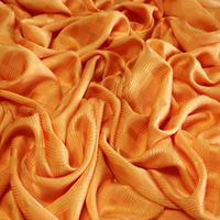 Satin 100% soie jacquard - Carreaux croisé orange clair