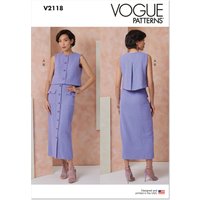 Patron Vogue 2118/U5 (44-52) - Top ajusté doublé et jupe slim à poches