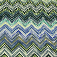 Jersey viscose & élasthanne - Chevron bleu & vert