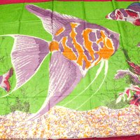 Paréo 100% coton - Poisson fond vert