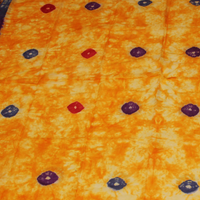 Paréo 100% coton - Tie and dye orange à motif