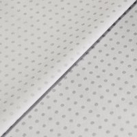 Satin coton & élasthanne - Pois brillants ton sur ton gris