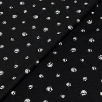 Satin coton & élasthanne - Coquillages blancs fond noir