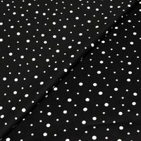Satin coton & élasthanne - Pois blancs irréguliers fond noir