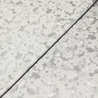 Gabardine coton & élasthanne - Fleurs argentées sur fond brillant