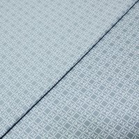 Gabardine coton & élasthanne - Motif géométrique fond bleu