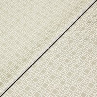 Gabardine coton & élasthanne - Motif géométrique fond beige