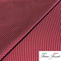 Jacquard 100% soie - Crochet rouge et gris