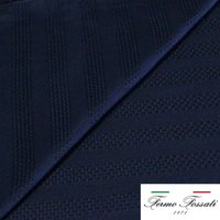 Jacquard 100% soie - Rayures texturées bleu marine
