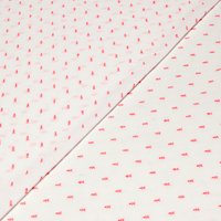 Toile de coton brodée - Bonhomme rose