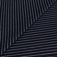 Drill 100% coton - Rayure blanche fond marine