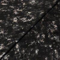 Gabardine imprimée coton & élasthanne – Noir minéral