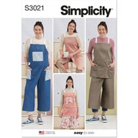 Patron Simplicity 3021.A (34-52) - Tablier & pantalon tablier pour femmes
