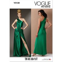 Patron Vogue 2130/R5 (40-50) - Robe une épaule coupe biaisée