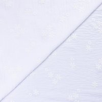 Crêpe gaufré - Fleuri blanc optique